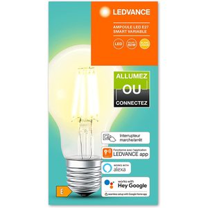 Ampoule LED intelligente LEDVANCE 6W E27 2700K, compatible Wi-Fi, dimmable, compatible avec Alexa et Google Home - Product Image 3