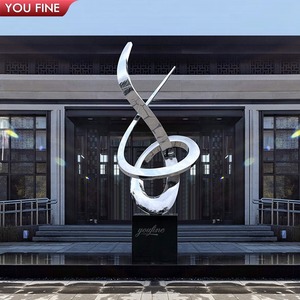 Youfine Nhà cung cấp nhà máy tùy chỉnh ngoài trời BIỆT THỰ VƯỜN kim loại khác nhau nghệ thuật trừu tượng thép không gỉ tác phẩm điêu khắc gương đánh bóng - Product Image 6