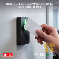 Lecteur de cartes intelligentes étanche IP65 125kHz EM HID 13.56MHz MIFARE pour contrôle d'accès aux portes de bureaux, hôtels, appartements OEM ODM