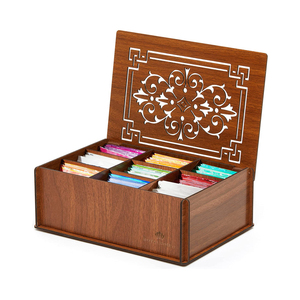 Conch Tea Box Tea Bag Storage Bag Holder Wooden Tea Box Flower Design