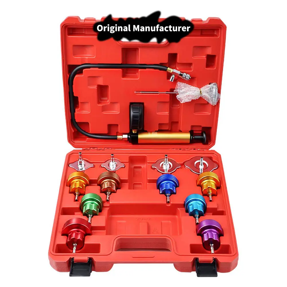 Sistema De Arrefecimento Automático Radiador Kit Testador De Pressão De Cor Bomba Medidor Adaptador HD Repair Auto Tool Set KIT Box