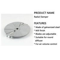 Accessoires de registre radial réglable en acier galvanisé pour CVC avec design graphique