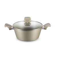 Batterie de cuisine 9 pièces au design moderne avec revêtement antiadhésif en titane Batterie de cuisine en acier au carbone de calibre lourd avec poignée douce au toucher personnalisable
