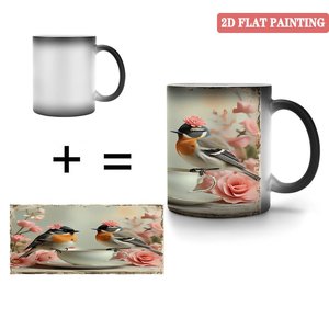 Custom Mug 11oz Frosted Black <b>Ceramic</b> Heat Changing Blank Gift <b>Cup</b> - Product Image 4