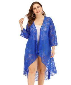 Cardigan de plage en dentelle d'été transparent anti-UV <span class=keywords><strong>pour</strong></span> femme de grande taille - Product Image 2
