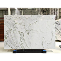 Marbre blanc translucide de luxe du Vietnam, dalle polie à haute brillance, pierre naturelle blanche pour panneaux muraux et revêtements de sol