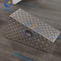 Plateau en aluminium argenté personnalisé avec couvercle de rangement à verrouillage sous le plancher, avec verrouillage et étanche, Ute Bosier en métal, boîte à outils pour camion