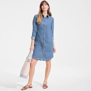 Robe chemise en lin pour femme FOXA, manches longues, boutonnée sur le devant, taille naturelle, tenue décontractée pour tous les jours, tissu respirant tissé - Product Image 4