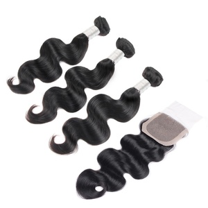 Lot de 3 Bundles de Cheveux Humains Vierges Brésiliens Ondulés Naturels avec Fermeture Frontale en Dentelle – Vente en Gros - Product Image 4
