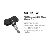 Capteur TPMS 68293199AA 433 MHz, capteur de surveillance de la pression des pneus, capteur de pression des pneus pour Jeep Wrangler Grand Cherokee Dodge Ram 1500