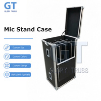 Flight case en aluminium sur mesure pour 12 microphones et supports de micro, robuste, pour le transport d'équipement de scène