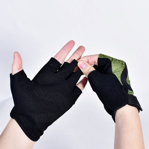 Fitness Gloves Black And Green <b>Half</b> Finger Weight Lifting Anti <b>Slip</b> For Unisex Adult - Product Image 1
