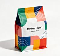Sac d'emballage pour grains de café avec valve et fermeture à glissière en PE de 500 g (1 lb) avec impression numérique personnalisée