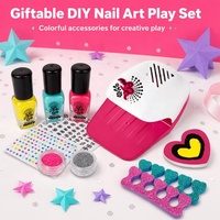 Séchoir à ongles électrique, kit d'onglerie en plastique, ensemble de peinture et de beauté pour nail art DIY, mini kit de manucure, jouets de maquillage pour enfants, vente en gros