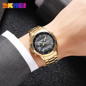 <span class=keywords><strong>SKMEI</strong></span> 2284 mode hommes double bande d'acier montre lumineux multifonctionnel analogique affaires électronique pointeur alliage montres - Product Image 4