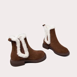 Scarpe da <span class=keywords><strong>donna</strong></span> in lana di agnello Lily Wei Agent Wanted, <span class=keywords><strong>stivali</strong></span> invernali con tacco spesso, caldi e molto eleganti, stivaletti da neve - Product Image 3