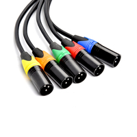 Cable de Micrófono XLR Rojo y Negro de 3 Metros, XLR-M a XLR-F, con Cubierta de Goma Codificada por Colores, Balanceado y de Bajo Ruido para Escenarios en Vivo, Iglesias, KTV, Suministro OEM