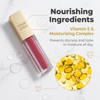 Rouge à lèvres liquide mat effet rose doré, lumineux, marque privée OEM ODM, végan, sans cruauté, design cosmétique moderne, laboratoire