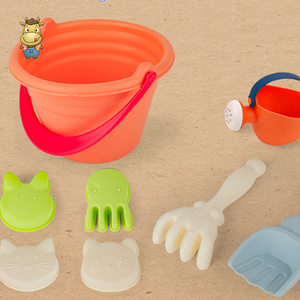 Ensemble de seaux de plage pour enfants, 8 pièces, avec arrosoir, râteau, pelle, moules d'animaux, jouets d'été - Product Image 5