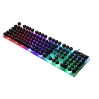 Keyboard game Led berkabel dan Pad, dengan Set Mouse Putih