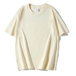 Promotional T-Shirt Cotton Solid Color Khaki Apricot Blue Pink Red Iron Gray White Black Thin Leisure Wear - Product Image 1