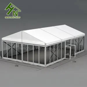 Tenda de alumínio para festa de parede, festa de vidro ao ar livre 10x15m para casamento