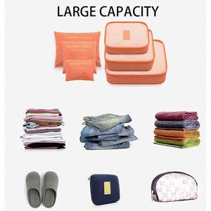 Ensemble de 6 organiseurs de bagages de voyage, ensembles de rangement pour vêtements et chaussures, ensembles de valises, pochettes de compression - Product Image 6