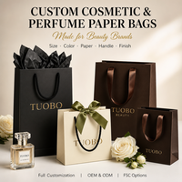 Sacs en papier rose mat avec logo personnalisé, emballage cosmétique, sacs de shopping en carton blanc