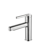 Nouveau robinet de lavabo en céramique à trou unique chromé avec capteur sans contact et poignée unique