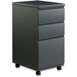 Alera PBBBFCH Armoire de classement à piétement métallique à trois tiroirs avec tiroir coulissant pleine longueur 14 7/8 X 19 1/8 Charbon - Product Image 4