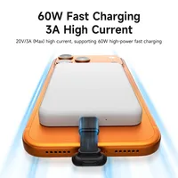 Cable USB-C en Ángulo de 90 Grados (Arriba, Abajo, Derecha, Izquierda) para Power Bank, Tipo FPC Plano, Carga Rápida PD de 60W, Transferencia de Datos, TPE/TPU para Phone 17 Pro