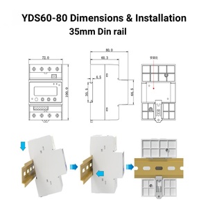 YADA YDS60-80 CE UKCA BRCM Approved LCD <strong>Digital</strong> RS485 Smart <strong>Meter</strong> Electric AC 230V 400V 3 Phase Solar <strong>Panel</strong> <strong>Meter</strong> - Product Image 6