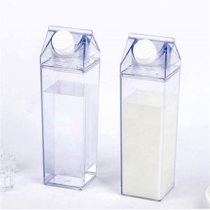 Bouteille de lait en plastique transparente PS acrylique 500ml 1000ml, à boire directement, anti-fuite, compatible lave-vaisselle et eau bouillante - Product Image 6