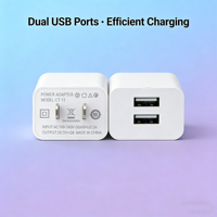 Tête de charge 5V2A US EU 10W double USB QC3.0, tension universelle, protection OTP, PC ignifuge, charge au débit lent pour appareil photo et écouteurs