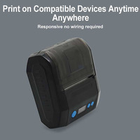 Impresora Térmica Inalámbrica Bluetooth de 80 mm para Etiquetas de Códigos de Barras, Mini Impresora de Etiquetas con Batería Recargable para Comercio Minorista