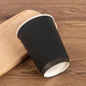 Custom Logo Printed Biodegradable Disposable 8oz 10oz 12oz 16oz Double Wall Eco-Friendly <b>Microwave</b> Safe Coffee Paper Cup <b>Lid</b> - Product Image 2