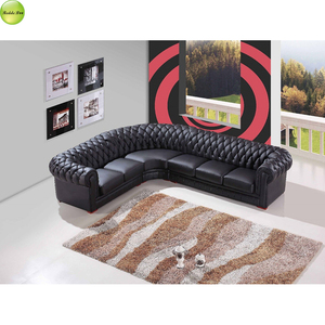 Espacioso Sofá Chesterfield de Cuero con Botones Decorativos en Forma de L para Sala de Estar/Hotel/Oficina/Apartamento - Product Image 2