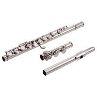 C Key Flutes Closed 16 Hole Flute Nickel Plated Woodwind Instrument for Beginner Silver