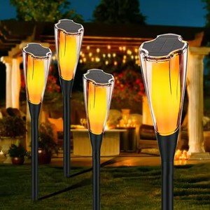 Wireless ABS All in One Spike Solar Flame <strong>Torch</strong> <strong>Garden</strong> Post Light Outdoor Landscape Outdoor Decorative Lights