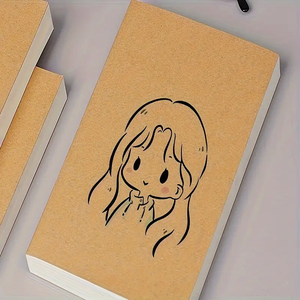 Carnet de croquis A5/B5 rétro à couverture rigide, écologique, 100 feuilles, super épais, vierge, pour peinture et dessin, en papier kraft – Vente en gros promotionnelle - Product Image 4