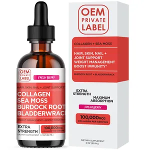 Collagen Peptides Liquid Drops Sea Moss Collagen Burdock Root Bladderwrack Supplement Weight Management Multi Collagen Drops