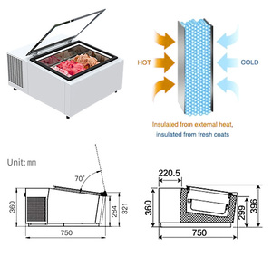 Prosky tự động kính bàn Popsicle Showcase truy cập hàng đầu Mini ice cream hiển thị tủ đông với 3 chảo - Product Image 4