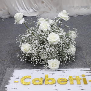 Flores artificiales de alta calidad, Rosa Blanca, peonía, Hortensia, boda, besos, Bola de flores colgante - Product Image 5