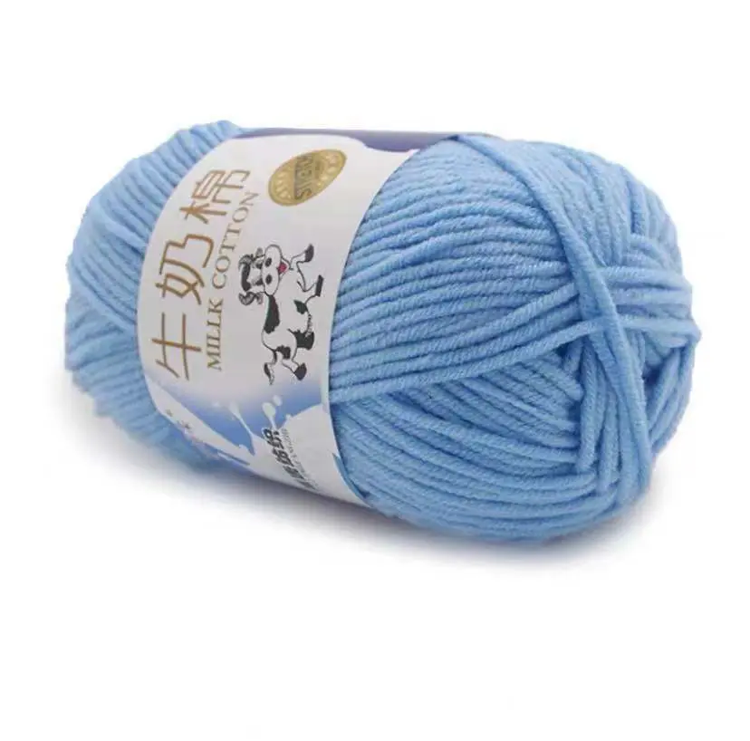 Fil à tricoter en coton pour lait, vente en gros, prix pas cher, 3 pièces, 4 plis, 50g, 100g, crochet, tricot