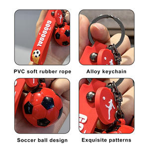Llavero de balón de fútbol 3D al por mayor, llavero de fútbol mini de aleación de zinc y plástico, recuerdo deportivo para mochila - Product Image 6