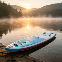 Planche de SUP gonflable tout usage pour loisirs en plein air avec système à 3 ailerons pour la navigation en mer et en lac