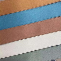 Usine en gros 4cm Double face couleur unie rouge bleu or ruban de satin de polyester