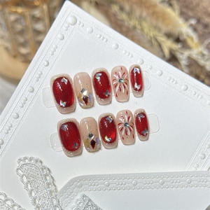 <span class=keywords><strong>Uñas</strong></span> Postizas de Acrílico Rojo Romántico de Lujo, Hechas a Mano, de Alta Calidad, al por Mayor - Product Image 3