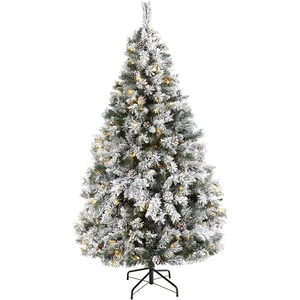Outdoor 12FT Giant Flocked <b>LED</b> Christmas <b>Tree</b> with Multicolored Lights High Quality Foldable PE/PVC Material and Snow Effect - Product Image 1