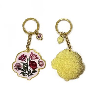 Wholesale Souvenir Cute Flower Keychain Carabiners Promotional Custom Zinc Alloy 3d Metal Keychains